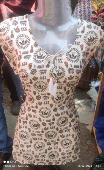 White printed kurti