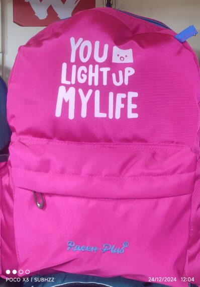 Pink school bag