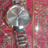 Pink glittery steel watch