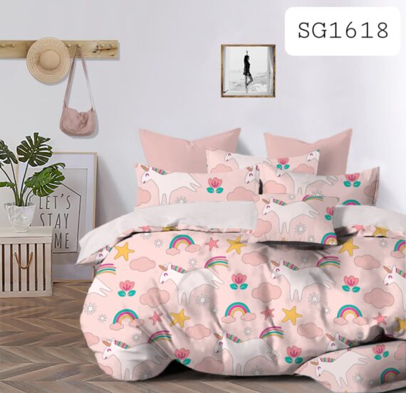 pink double bed sheet