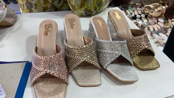 glittery chappals